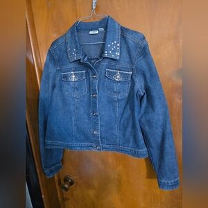 Cato Blue Denim Jacket With Bling Xl